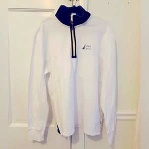 Nautica men’s white long sleeved polo half zip large